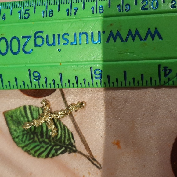 AUTHENTIC GENUINE SOLID 14K YELLOW GOLD DIAMOND 💎 CUT CROSS ✝️ PENDANT CHARM - Picture 1 of 7